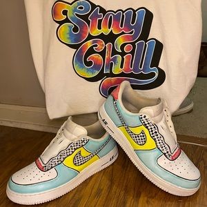 Nike Air Force 1 custom cartoon/checker